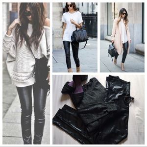High Waisted Leather Look Leggings